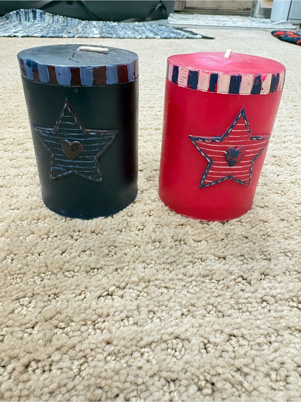 Patriotic Star Pillar Candle Set